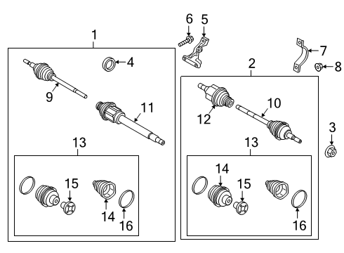 2019 Ford Transit Connect Drive Axles - Front Inner Joint Diagram for DV6Z-3B436-H