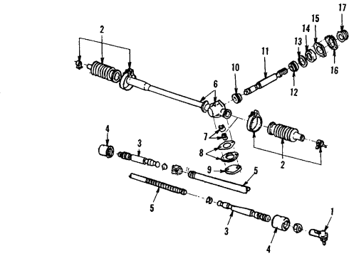 1986 Mercury Topaz P/S Pump & Hoses, Steering Gear & Linkage Tie Rod Diagram for E3FZ-3A130-A