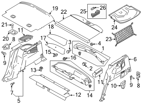 2017 Ford C-Max Bulbs Accessory Tray Diagram for DM5Z-6111600-AA
