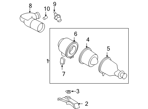 2005 Ford F-150 Powertrain Control Air Cleaner Assembly Diagram for 5L3Z-9600-A