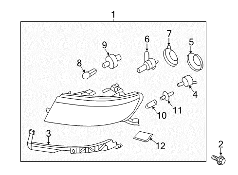 2007 Lincoln MKZ Headlamps Composite Assembly Diagram for 6H6Z-13008-BC