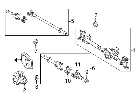 2008 Ford F-250 Super Duty Carrier & Front Axles Yoke Diagram for 5C3Z-3B387-A