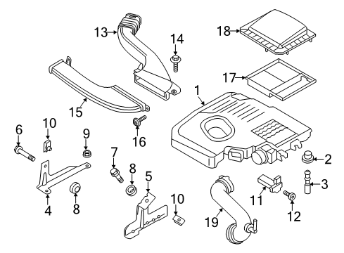 2015 Ford Fusion Filters Upper Mount Nut Diagram for -W520104-S442