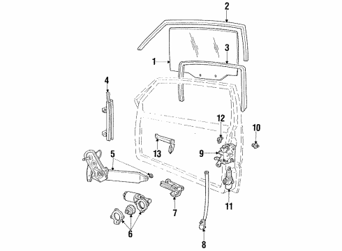 1992 Lincoln Mark VII Front Door Window Switch Diagram for E4LY-14529-A