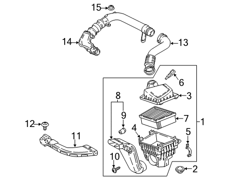 2020 Ford EcoSport Air Intake Air Cleaner Assembly Diagram for GN1Z-9600-G
