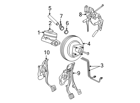 2002 Ford Explorer Hydraulic System Booster Assembly Diagram for 5L2Z-2005-A