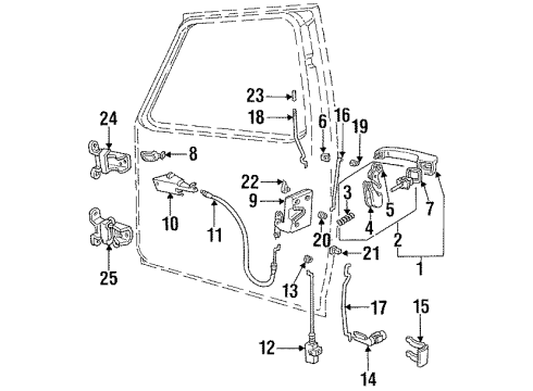 1993 Ford F-350 Front Door - Hardware Handle Rod Diagram for E8TZ-1522153-A