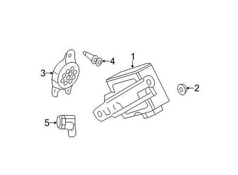 2014 Ford Mustang Parking Aid Speaker Screw Diagram for -W713167-S300