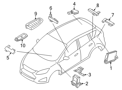 2014 Ford C-Max Keyless Entry Components Receiver Diagram for CJ5Z-15K602-A