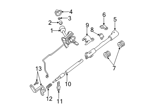 1998 Ford F-150 Steering Column Housing & Components, Shroud, Switches & Levers Gearshift Lever Diagram for 4L3Z-7210-BAA