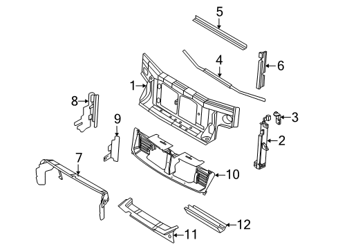 2007 Mercury Mountaineer Radiator Support Side Support Diagram for 6L2Z-16153-AA
