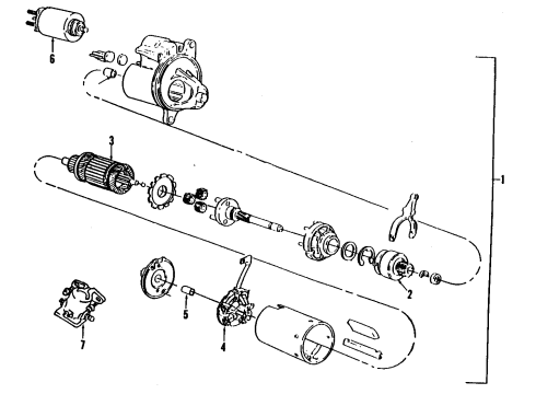 1998 Ford F-250 Powertrain Control Starter Diagram for F2TZ-11002-ARM