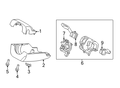 2013 Lincoln MKZ Shroud, Switches & Levers Lower Column Cover Diagram for DP5Z-3530-AD