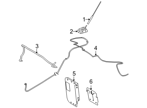 2010 Ford Focus Antenna & Radio Antenna Cable Diagram for AS4Z-18812-C