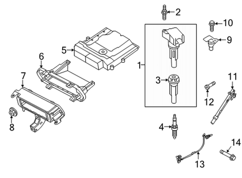 2021 Ford Bronco Ignition System Crankshaft Sensor Bolt Diagram for -W716442-S437