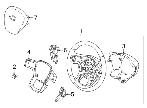2018 Ford F-350 Super Duty Steering Column & Wheel, Steering Gear & Linkage Trim Bezel Diagram for HC3Z-3D758-A