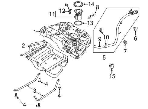 2014 Ford Fusion Fuel Supply Fuel Tank Diagram for DG9Z-9002-K