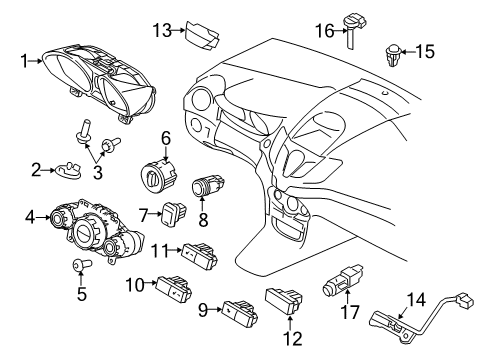 2014 Ford Fiesta Instruments & Gauges Dash Control Unit Diagram for D2BZ-19980-B