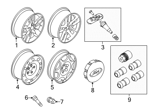2014 Ford Edge Wheels Wheel, Alloy Diagram for DA8Z-1007-F