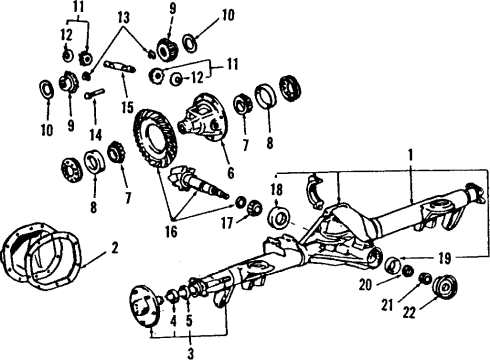 2000 Lincoln Town Car Rear Axle, Differential, Propeller Shaft Drive Shaft Diagram for YW1Z-4602-AA
