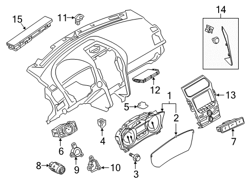 2016 Ford Police Interceptor Utility Switches Cluster Assembly Diagram for GB5Z-10849-CA
