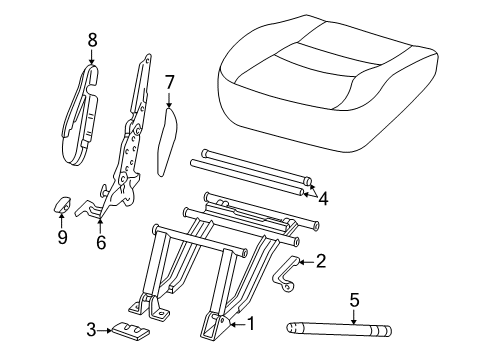 2001 Ford Expedition Rear Seat Components Support Cover Diagram for F75Z-7863388-JJJ
