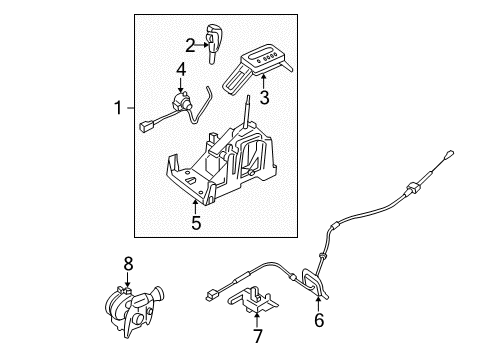 2007 Ford Five Hundred Automatic Transmission Shifter Assembly Diagram for 6G1Z-7210-E