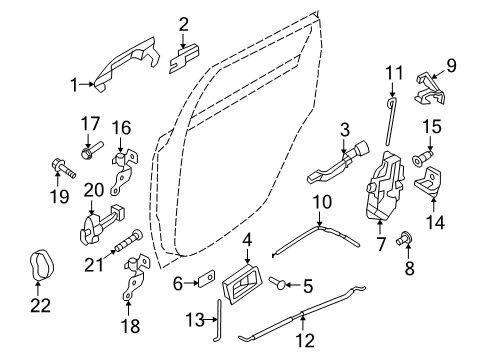 2011 Ford Focus Rear Door - Lock & Hardware Latch Diagram for 9S4Z-5426412-A