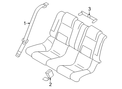 2006 Ford Mustang Seat Belt Retractor Assembly Diagram for 6R3Z-76611B09-AA
