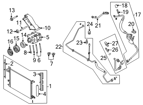 2010 Ford Mustang Air Conditioner Expansion Valve Diagram for DR3Z-19849-A
