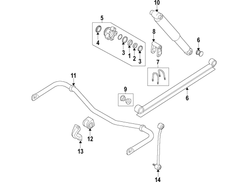 2015 Ford Transit-350 HD Rear Suspension Components, Stabilizer Bar Leaf Spring Diagram for CK4Z-5560-J