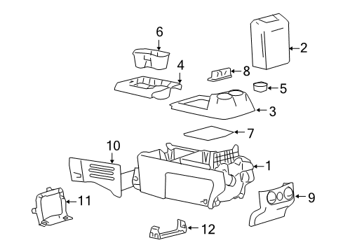 2008 Lincoln Mark LT Console Bracket Diagram for 4L3Z-15045B32-AA