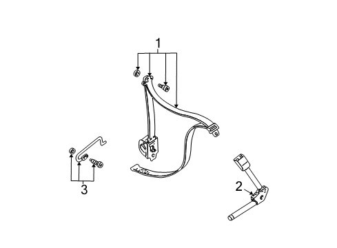 2003 Ford Focus Seat Belt Retractor Assembly Diagram for 1S4Z-54611B08-AA
