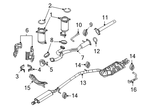 2010 Ford Taurus Exhaust Components Intermed Pipe Diagram for 8A8Z-5A212-A