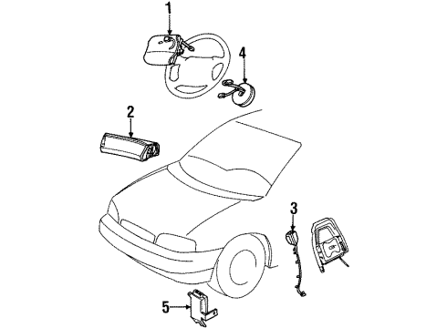 2002 Ford Windstar Air Bag Components Driver Air Bag Diagram for 1F2Z-54043B13-AAA