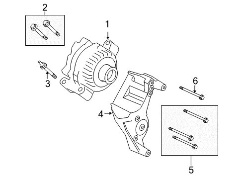 2006 Ford F-150 Alternator Alternator Mount Bracket Diagram for 1L3Z-10A313-AA