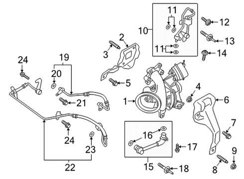 2021 Ford Bronco Sport Turbocharger & Components Turbocharger Nut Diagram for -W716271-S437