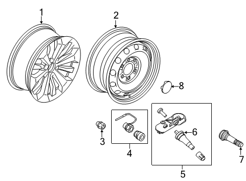 2018 Ford F-150 Wheels Wheel, Spare Diagram for HL3Z-1007-A