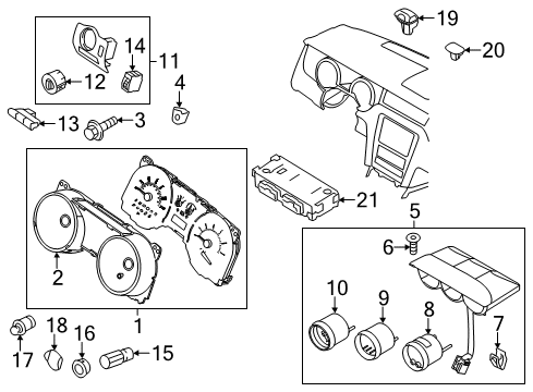 2012 Ford Mustang Instruments & Gauges Dash Control Unit Diagram for CR3Z-19980-C