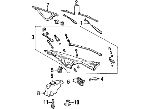 1994 Lincoln Town Car Wiper & Washer Components Wiper Arm Diagram for F7AZ-17527-AA