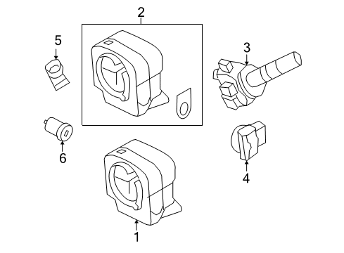 2005 Ford F-150 Switches Shroud Assembly Diagram for 4L3Z-3530-BAA