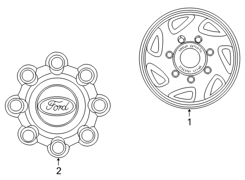2003 Ford Excursion Wheel Covers & Trim Wheel Cap Diagram for 3C3Z-1130-BA