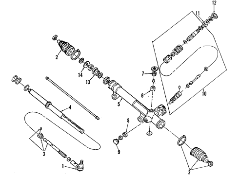 1991 Mercury Sable P/S Pump & Hoses, Steering Gear & Linkage Pressure Hose Diagram for FODZ3A719B