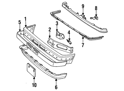 1992 Ford Explorer Front Bumper Face Bar Diagram for YL2Z17757ABA