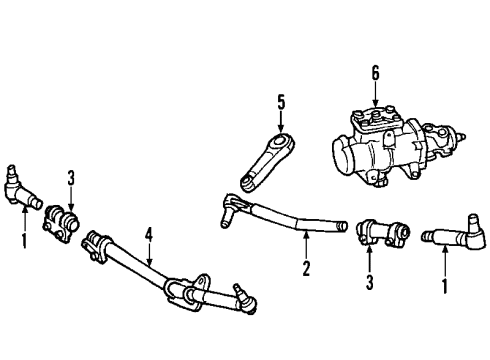 1999 Ford F-250 P/S Pump & Hoses, Steering Gear & Linkage Pitman Arm Diagram for F81Z-3590-LB