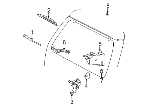 1997 Ford Explorer Wiper & Washer Components Wiper Arm Diagram for F3TZ-17526-B
