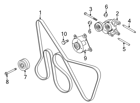 2019 Ford Transit-150 Belts & Pulleys Tension Pulley Diagram for BB3Z-6A228-A