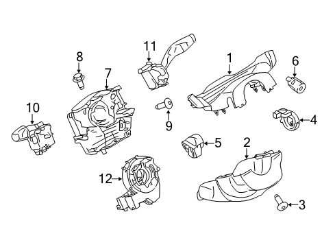 2018 Ford Transit-150 Shroud, Switches & Levers Upper Column Cover Diagram for BK3Z-3530-AA