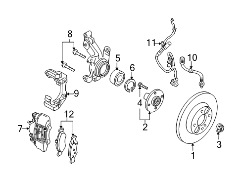 2002 Ford Focus Front Brakes Front Pads Diagram for YS4Z-2001-AA