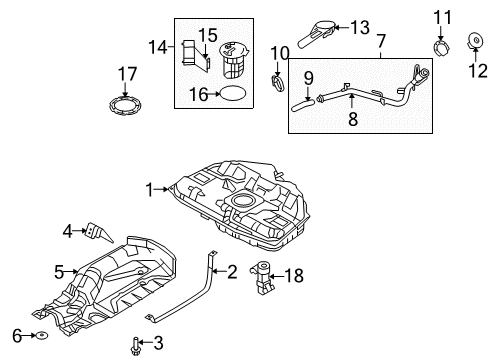 2011 Lincoln MKZ Fuel Supply Heat Shield Diagram for AE5Z-9A031-D